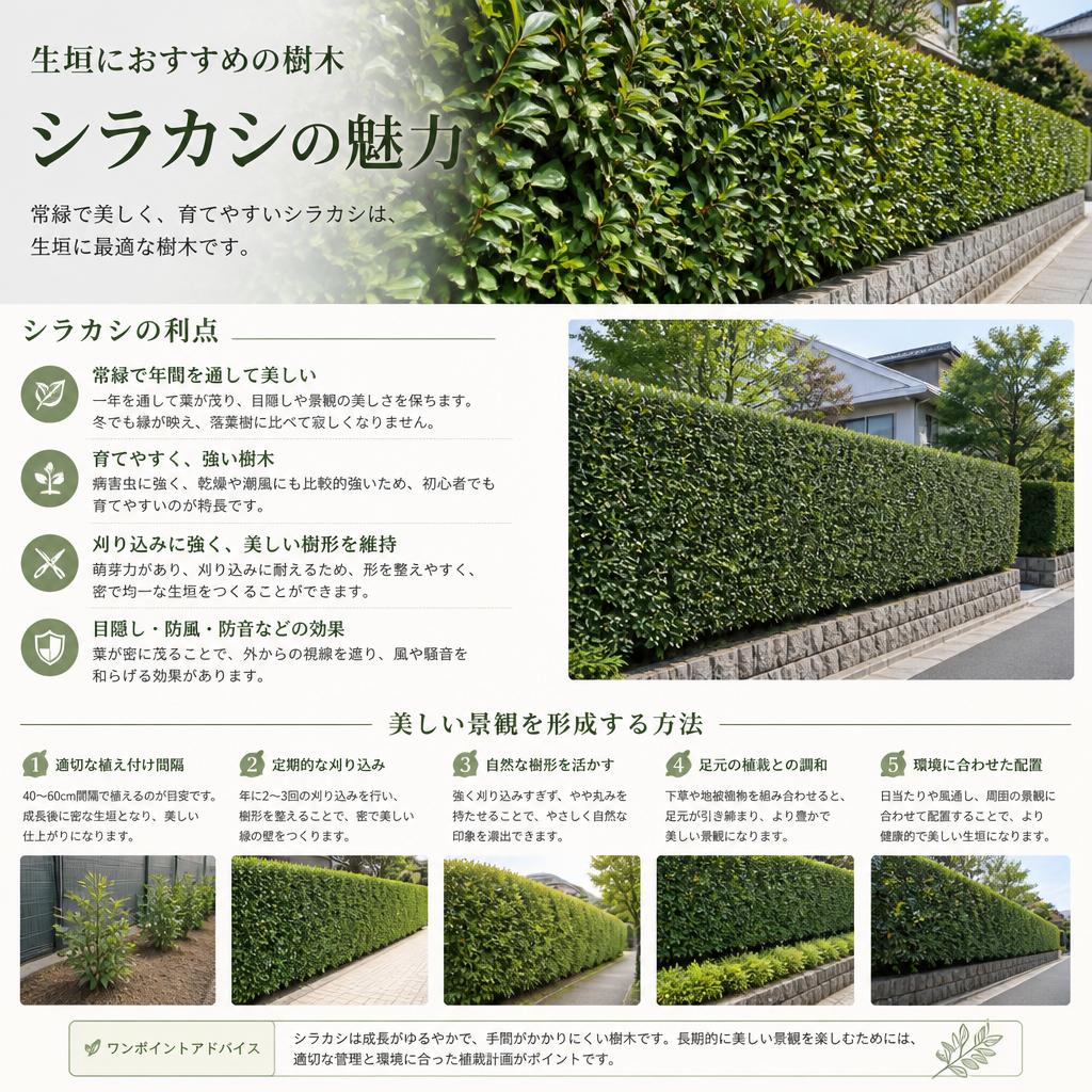生垣としてのシラカシの魅力