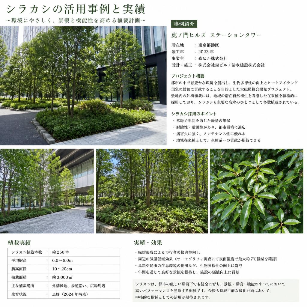 造園土木でのシラカシ活用例