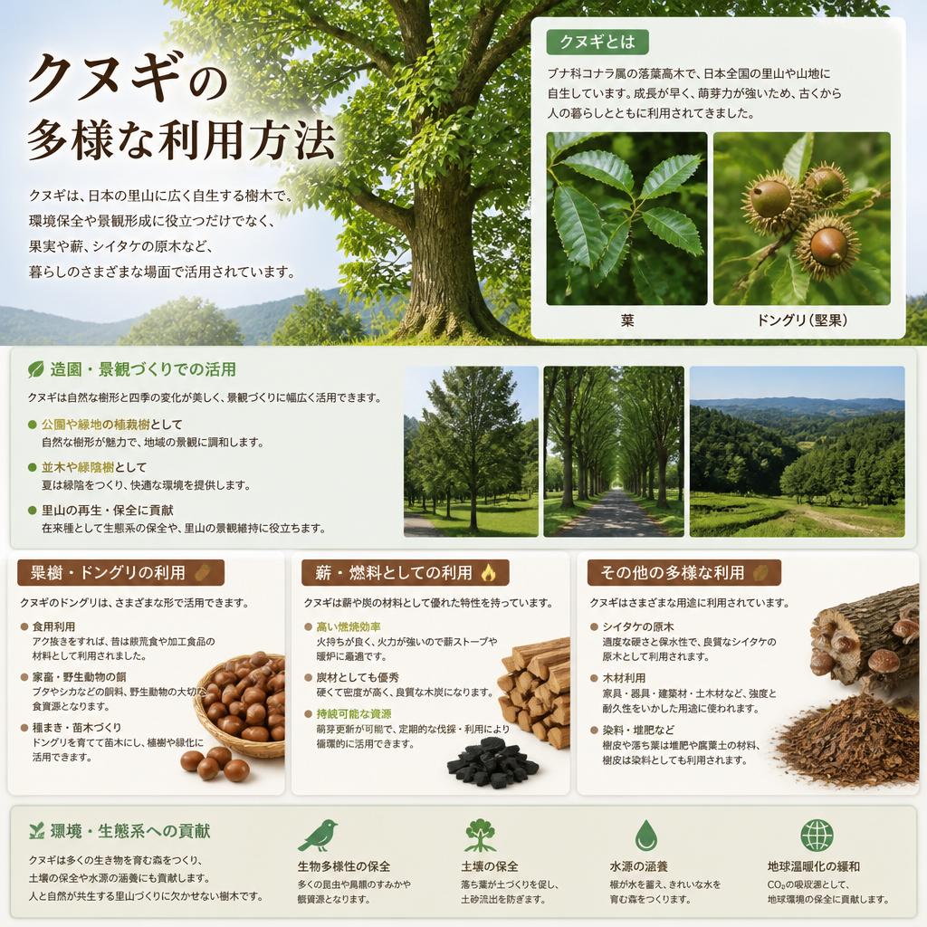 クヌギの便利な利用方法