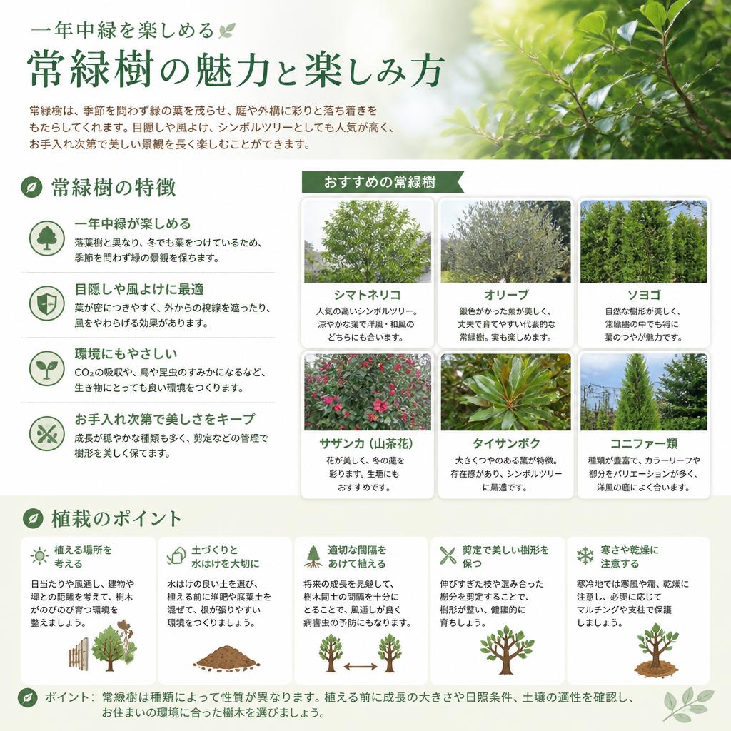 常緑樹の利点