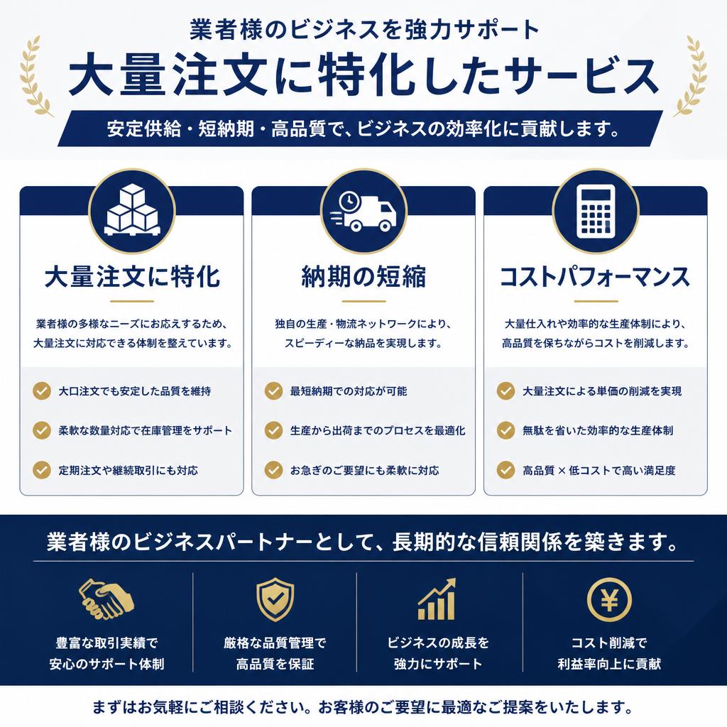 大量注文のメリット