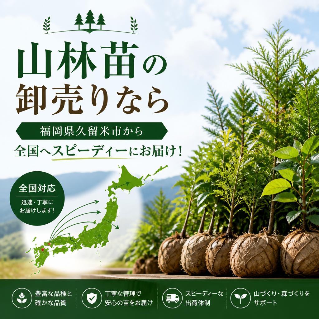 山林苗の卸売りなら福岡県久留米市から全国へスピーディーにお届け！