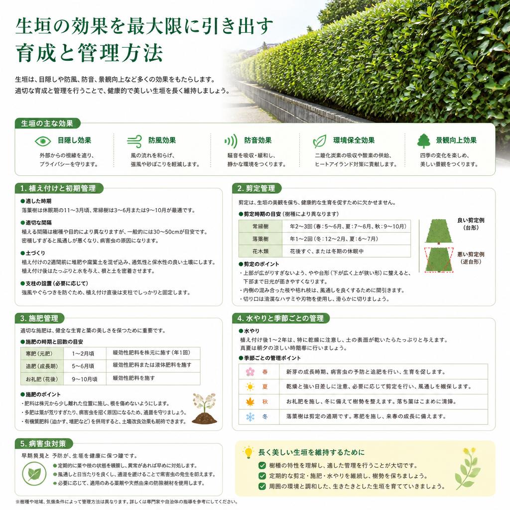4. 生垣の育成と管理方法