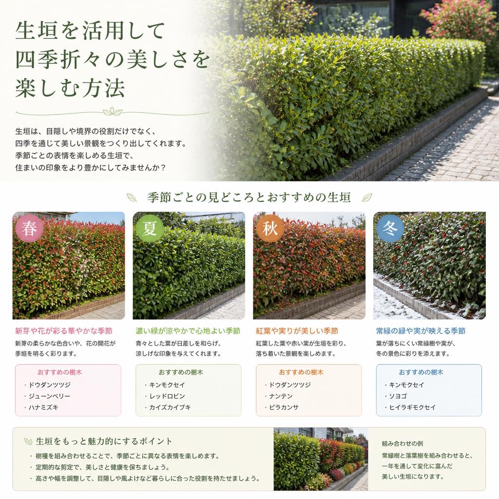 生垣で作る季節の景観