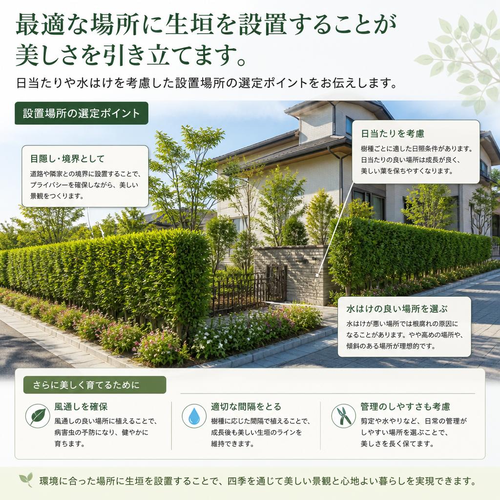 5. 生垣の設置場所の選び方