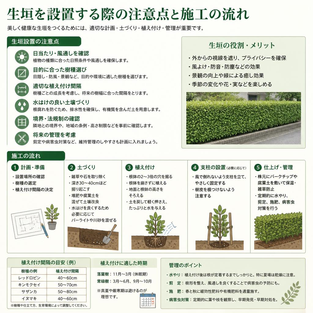 3. 生垣設置のポイント