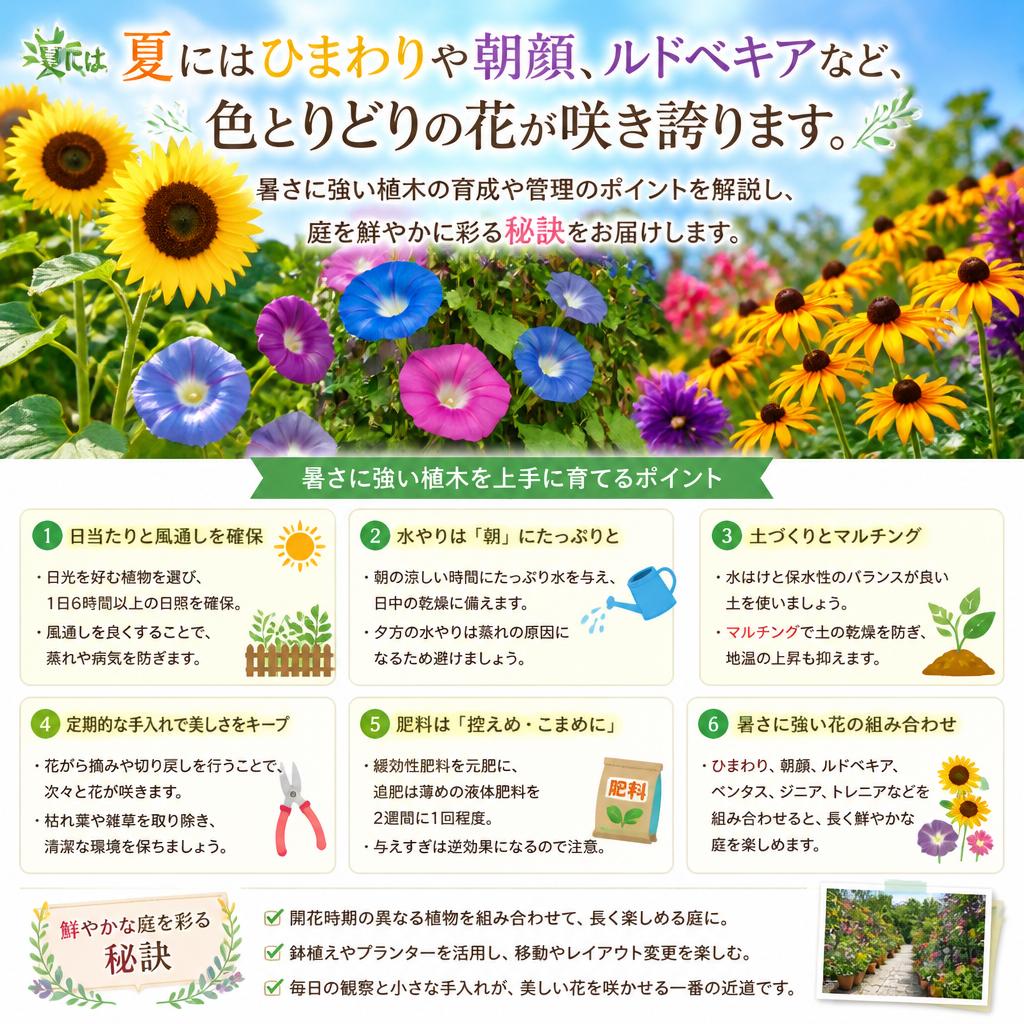 夏の暑さを彩る生命力溢れる花々
