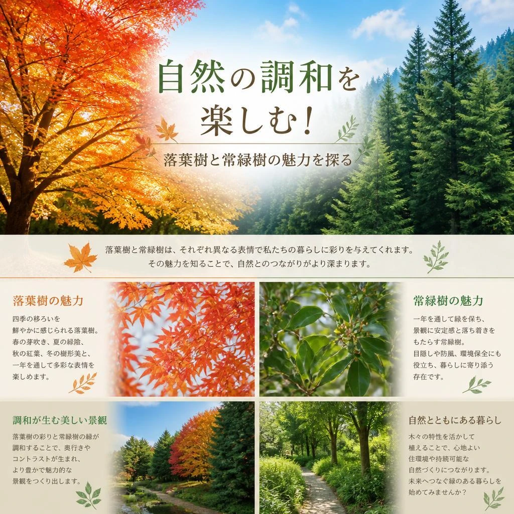 自然の調和を楽しむ！落葉樹と常緑樹の魅力を探る