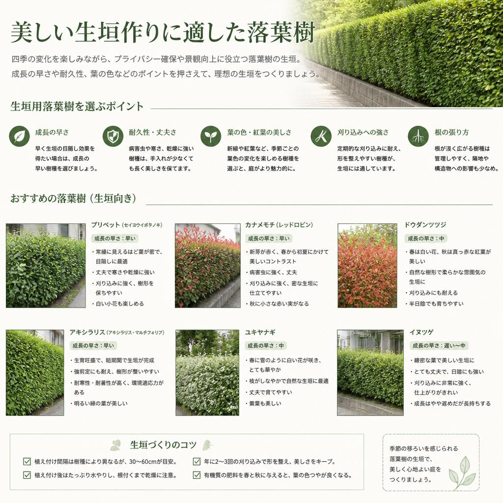 おすすめの落葉樹とその特徴