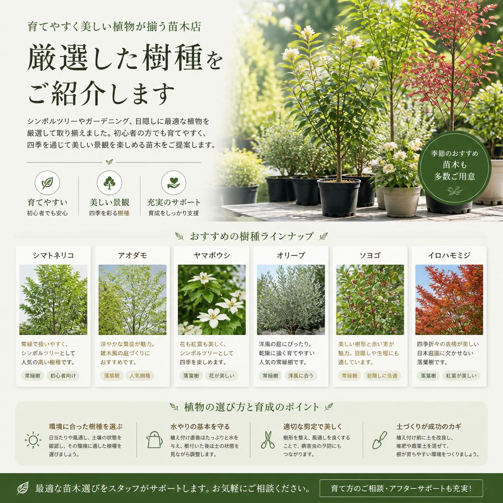 おすすめの苗木たち
