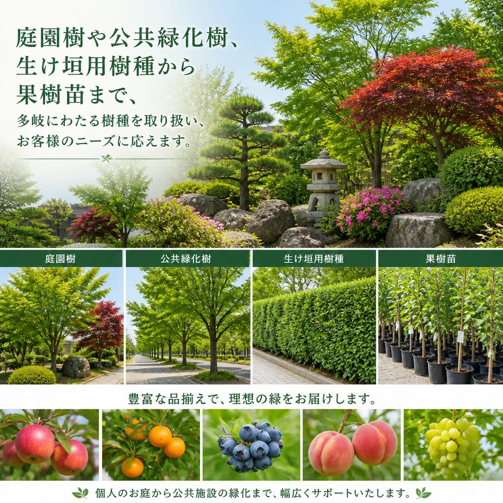 4. 豊富な樹種の取り揃え
