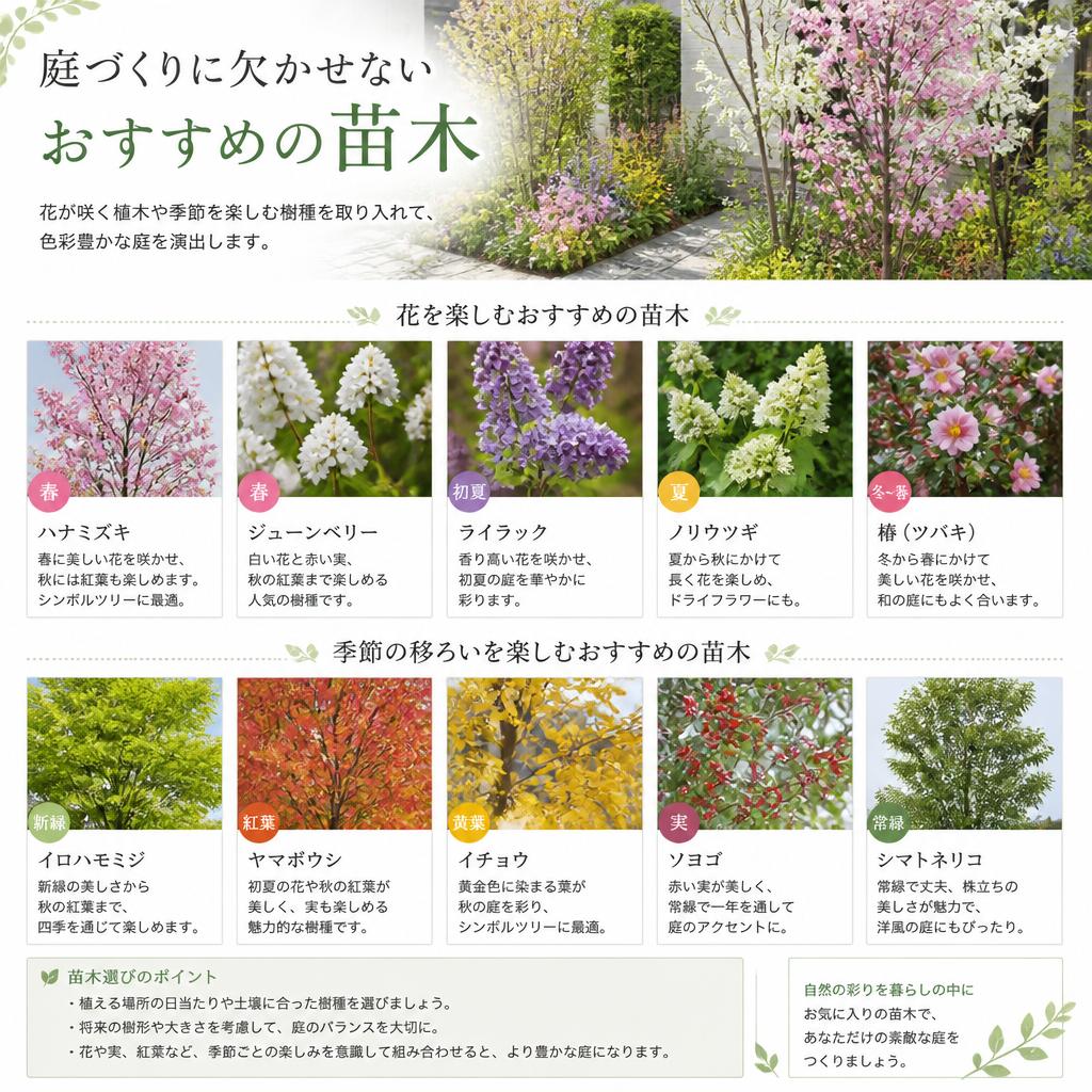 2. おすすめ苗木リスト