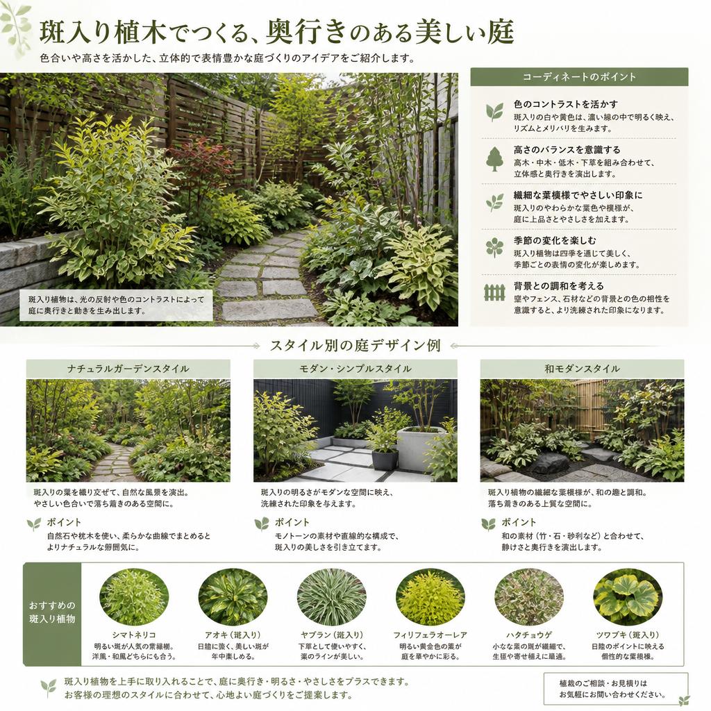 4. 斑入り植木が映えるデザインアイデア