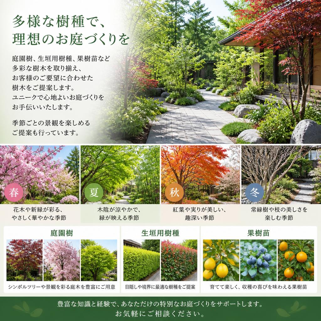 用途に応じた多彩な樹種